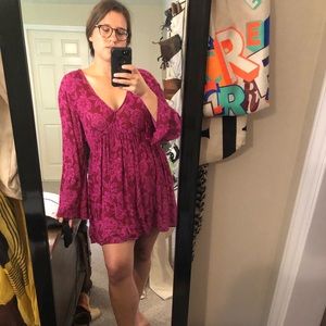 Billabong Long Sleeve mini dress - Fuchsia